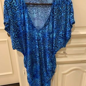Carmen Marc Valvo Snakeskin print coverup